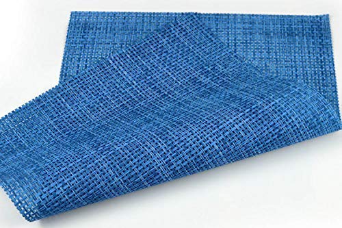Zupro Placemats Set Of 4 For Kitchen Dining Table Washable Braided Table Mats Heat-Resistant Placemats Non-Slip Woven Pvc Vinyl Place Mats For Everyday Use Or Holidays Dinner Bbqs 18"X12" (Hemp Blue) #TOP6