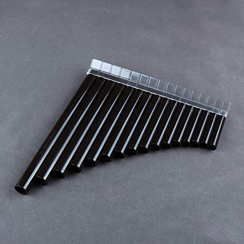 16/18 Pipes Abs Plastic Pan Flute G Key Pan Pipes Woodwind Instrument Traditional Musical Instrument Pan Flute (16 Pipes, Dark Brown) #TOP2