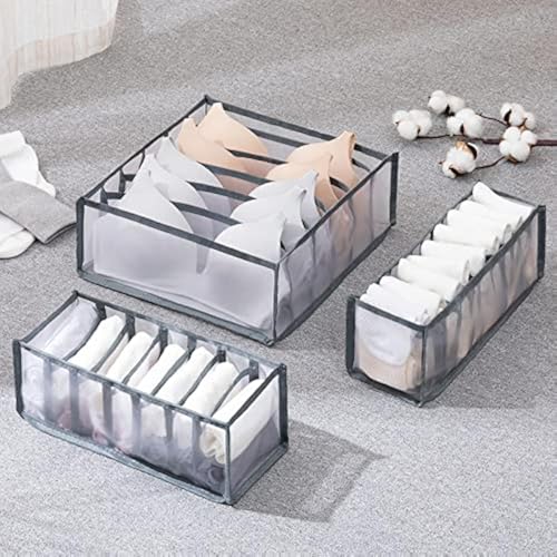 3 Set Underwear Organizer, Foldable Bra Underwear Drawer Organizer Divider