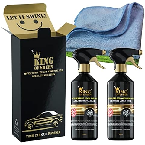 King of Sheen Advanced Ultra Nano 2 bottle Pack. 2 x 500ml Advanced Ultra Nano plus 2 Professional Microfiber Cloths Cover