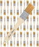 Bates- Chip Brushes, 1 Inch, 36 Pack, 1 Inch Paint Brushes with Ergonomic Wooden Handle, Natural Bristle
