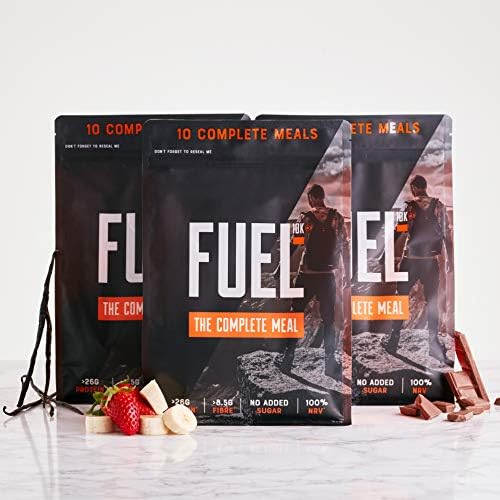 FUEL10K Strawberry & Banana - The Complete Meal Shake - High Protein and Fibre - 10 Servings, 1KG