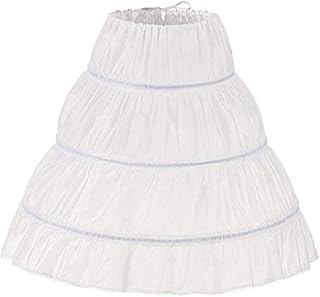 Girls' 3 Hoops Petticoat Full Slip Flower Girl Crinoline Skirt