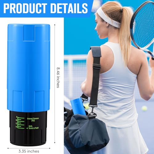 Image of Soulchen Tennis Ball Pressurizer - Tennis Ball Storage Canister Holds 3 Balls Under 14 Psi Pressure, Reusable Stuff for Bounce Retention, Lightweight & Durable