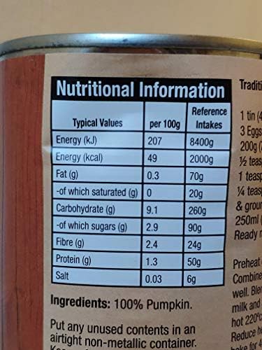 100% Pure Canned Pumpkin 425g