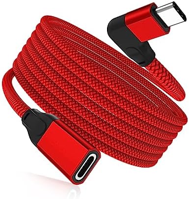 Kabel przedłużający USB C 2 m, 90 stopni typu C 3.1 Gen2 10 Gb/s żeński do męskiego przedłużacza, 4K 60 Hz wideo w kształcie litery L USBC Thunderbolt 3 przewód do MacBook Pro, Mac, iPad Air 4, Galaxy