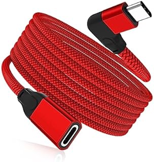 Kabel przedłużający USB C 2 m, 90 stopni typu C 3.1 Gen2 10 Gb/s żeński do męskiego przedłużacza, 4K 60 Hz wideo w kształcie litery L USBC Thunderbolt 3 przewód do MacBook Pro, Mac, iPad Air 4, Galaxy