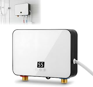 Mini Durchlauferhitzer,untertisch durchlauferhitzer zUntertischspeicher mit LCD-Temperaturanzeige,IPX4 Wasserdicht Durchlauferhitzer für Dusche, Badezimmer, Kücher,Electronic Instantaneous Heater