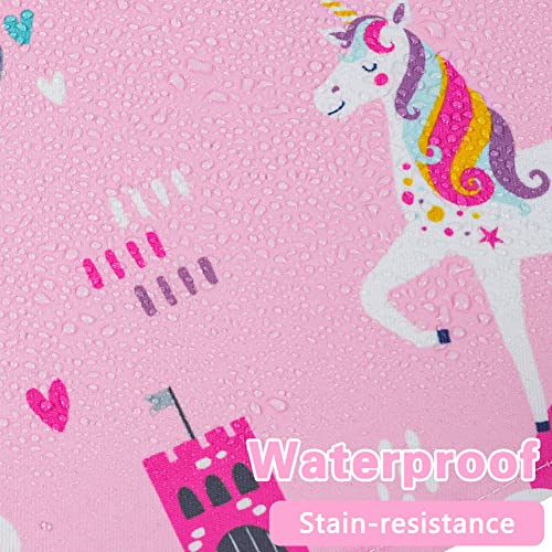 HOTUT 2 Pcs Kids Aprons, Cartoon Style Adjustable Child Chef Aprons, Unicorn Print Children's Apron for Kids Toddler Painting Baking Artist (Pink+Blue) - Image 3