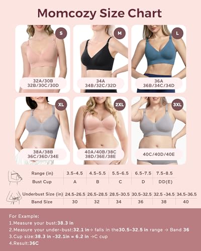 Image of Momcozy CoolFit Nursing Bras for Breastfeeding, Fixed Padding Ultra Stretch Seamless Jelly Strip Maternity Bra, Wireless Nordic Blue
