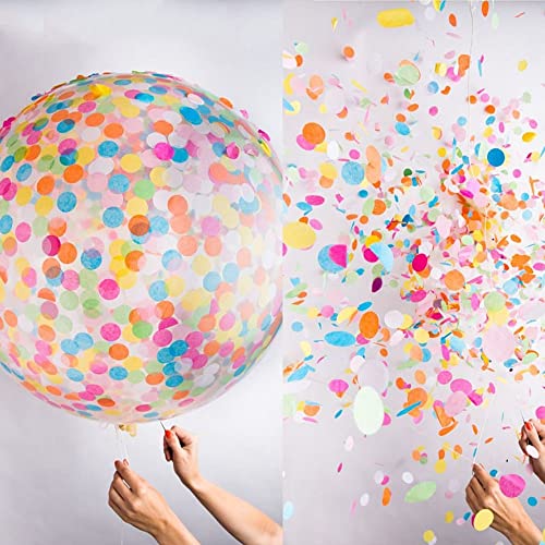 6000 Stück Konfetti Bunt - Groß Konfetti Streudeko Tischdeko Geburtstag Hochzeit Pastell Mehrfarbig Runde Papierreste im Gewicht 60g für Luftballons, Geschenkbox, Dekoration für Feier Party Jubiläum