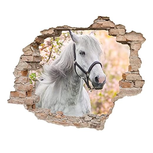 Little Deco 3D Wandsticker Wandaufkleber Wandtattoo Kinderzimmer Mädchen Pferd Wanddeko Spielzimmer Wandbild Poster Tapete Schlafzimmer Kleinkind Horse DL639-6