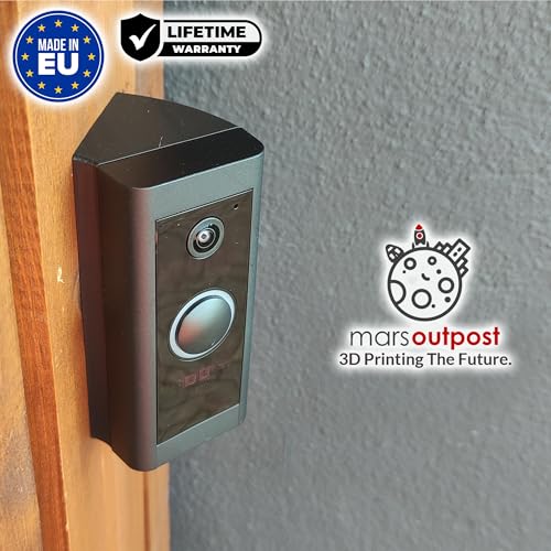 Mars Outpost Eckbausatz Kompatibel mit Videotürklingel Kabel (Video Doorbell Wired) | Montagehalterung | 45° Winkel | Halterung Wandhalterung Winkel Keilsatz für Wired festverdrahtet Kabel Türklingel