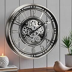 CLXEAST Large Moving Gear Wall Clock,Industrial Steampunk Decor Wall Clock,Decorative Wall Clock photo CLXEAST Large Moving Gear Wall Clock,Industrial Steampunk Decor Wall Clock,Decorative Wall Clock