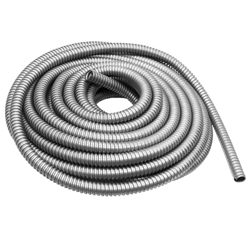 Qlvily 1/2 inch x 50ft Flexible Electrical Conduit, Iron Galvanized Access Line Conduit, for Manage and Protect Home and Industrial Wires