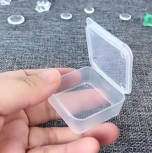 Image of 12 Pcs Square Bead Organizers with Lid (1.54 x 1.54 x 0.59 inch), Small Square Plastic Clear Beads Storage Containers Box for Beads, Small Items etc.