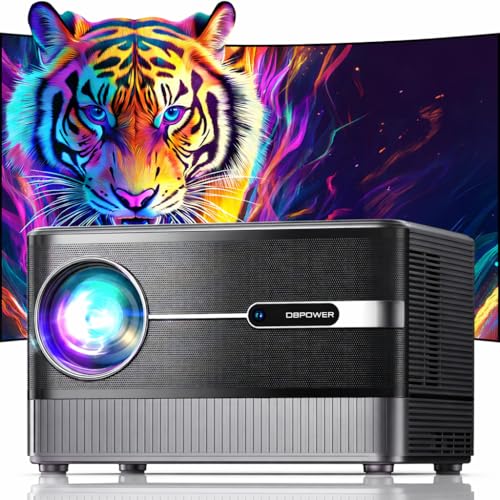 [Auto Focus/5' LCD] Outdoor Projector 4K with WiFi 6 and Bluetooth, DBPOWER Native 1080P Portable Projector, Auto Keystone & Zoom, Sealed Engine, Movie Projector for iOS/Android/TV Stick