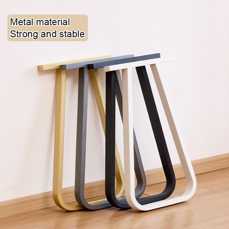 Trapezoid Metal Table Bar Legs, Modern Industrial Steel Base Frame, DIY Furniture Legs for Dining Table Kitchen Desk Console(White,23.6x2x28.5in)