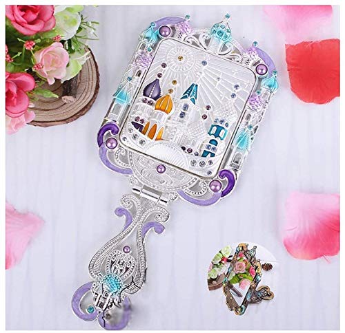 Hao Shuo Boutique Furniture Mirror Magic Mirror Hao Shuo Boutique Furniture Mirror Magic Mirror Cosmetic Makeup Hand Held Mirror with Castle Design,Both Use of Hand Held Travel Mirror and Dressing Tab