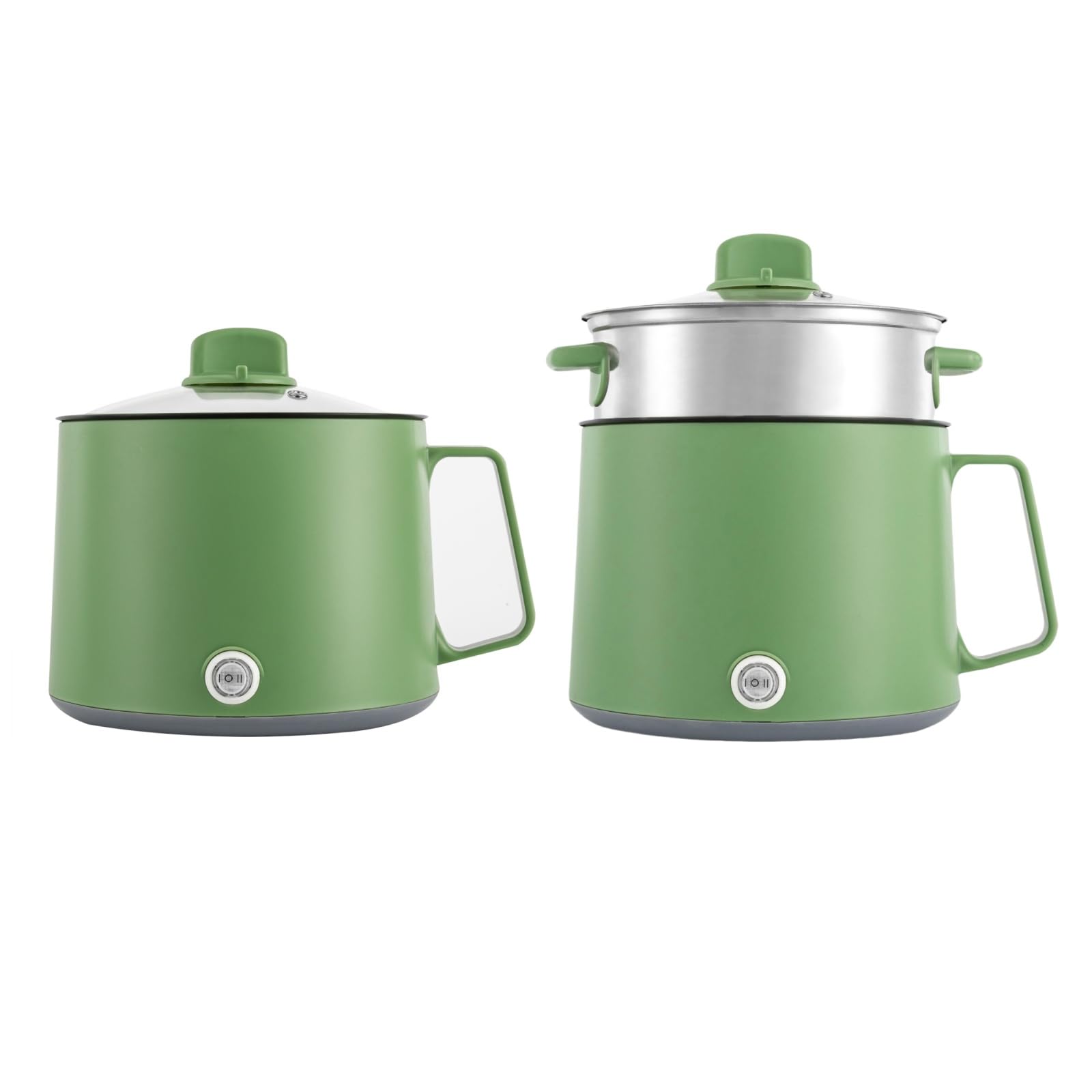 1.7L Olla caliente eléctrica con vaporera, 220V Mini multicocina Sartén antiadherente portátil con control de potencia doble, Cazuela eléctrica de viaje para el hogar oficina dormitorio de