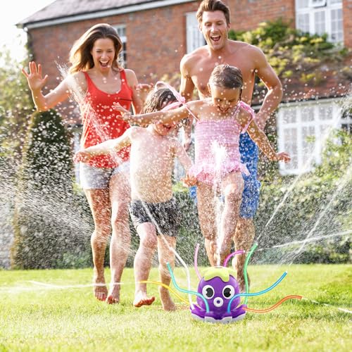 SAMTOP Outdoor Water Spray Sprinkler for Kids and Toddlers, Summer Outside Toys Backyard Games with 8 Wiggle Tubes, Attaches to Garden Hose Splashing Fun Toys for 3 4 5 6 7 8 Year Old Boys Girls Gifts