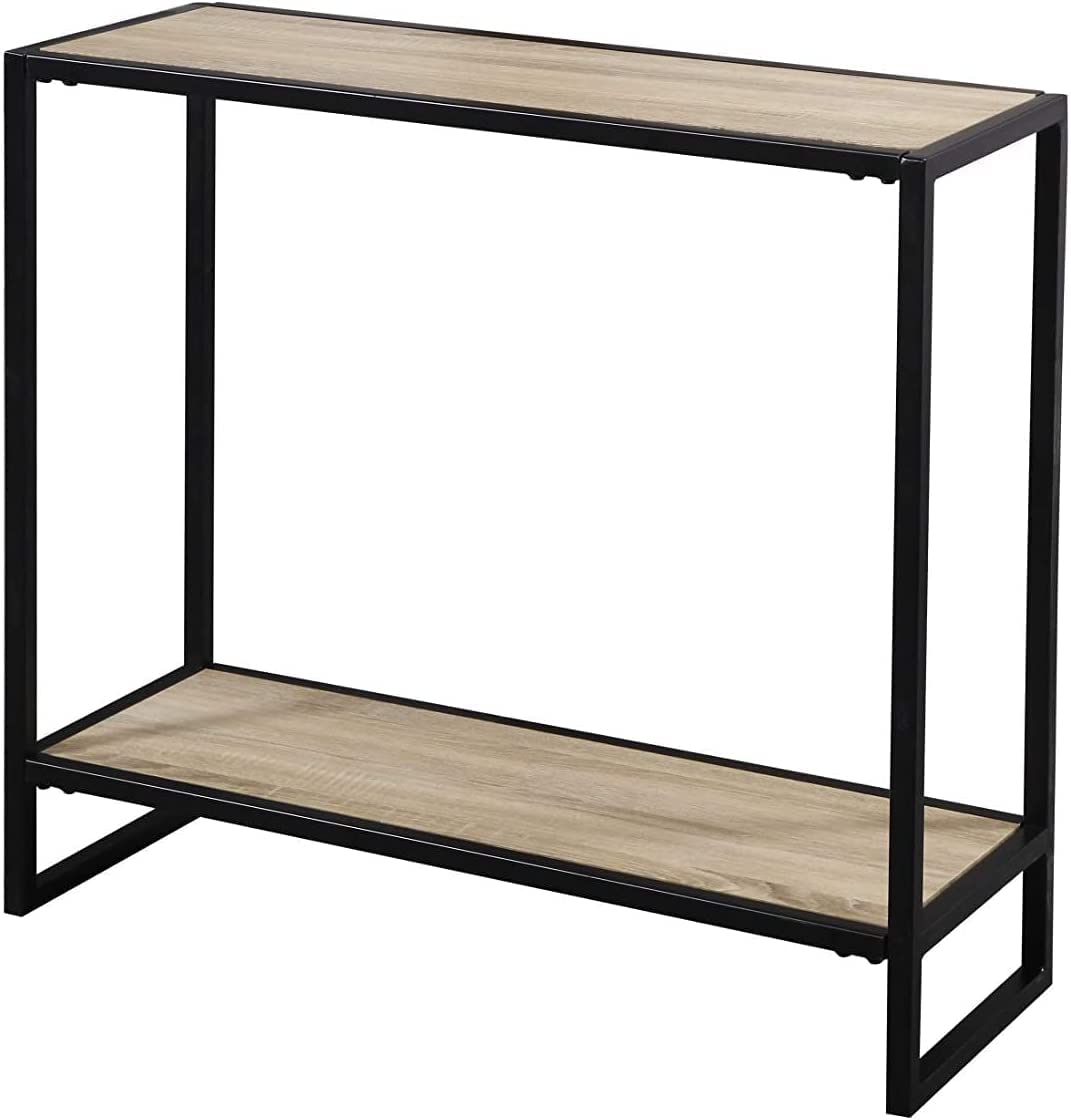 HOGAR24 ES Recibidor, Madera, Negro Y Natural, 80x75x30 cm