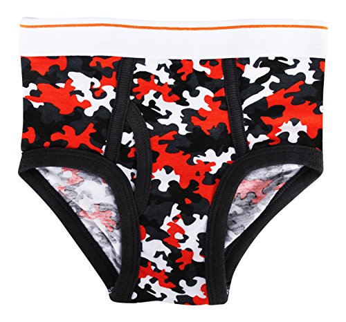 Trimfit Boys Cotton/Spandex Tagless Colorful Briefs 5-Pack Kids Underwear (Orange/Grey/Blue/Red, 4-6)2