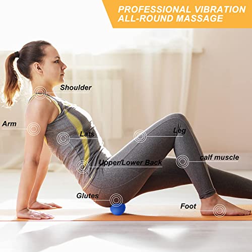 Vibrating Massage Ball, 4-Speed Massage Roller, Heating And Waterproof Massage Ball, Deep Tissue Massager For Myofascial Release For Fitness Yoga, Massage Ball For Trigger Point Therapy (Blue) #TOP1