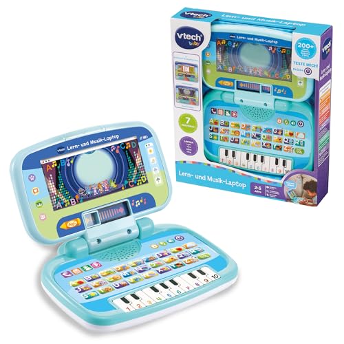 Vtech Lern- und Musik-Laptop – Computer mit Lernmodus, Musikmodus und Spielen zu Zahlen, Zählen, Logik, Begrüßungen, tägliche Aktivitäten, Wetter, Lieder und mehr – Für Kinder von 2-5 Jahren Vtech Lern- und Musik-Laptop – Computer mit Lernmodus, Musikmodus und Spielen zu Zahlen, Zählen, Logik, Begrüßungen, tägliche Aktivitäten, Wetter, Lieder und mehr – Für Kinder von 2-5 Jahren