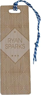 Geometric pattern bookmark. Personalise art deco wooden book mark. Custom engraved. Vegan friendly.