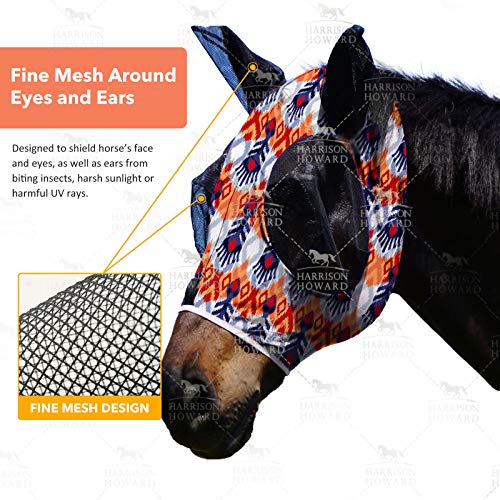 Harrison Howard DEFUP1102 Super Comfort Stretchy Fitting Horse Fly Mask thumb #3