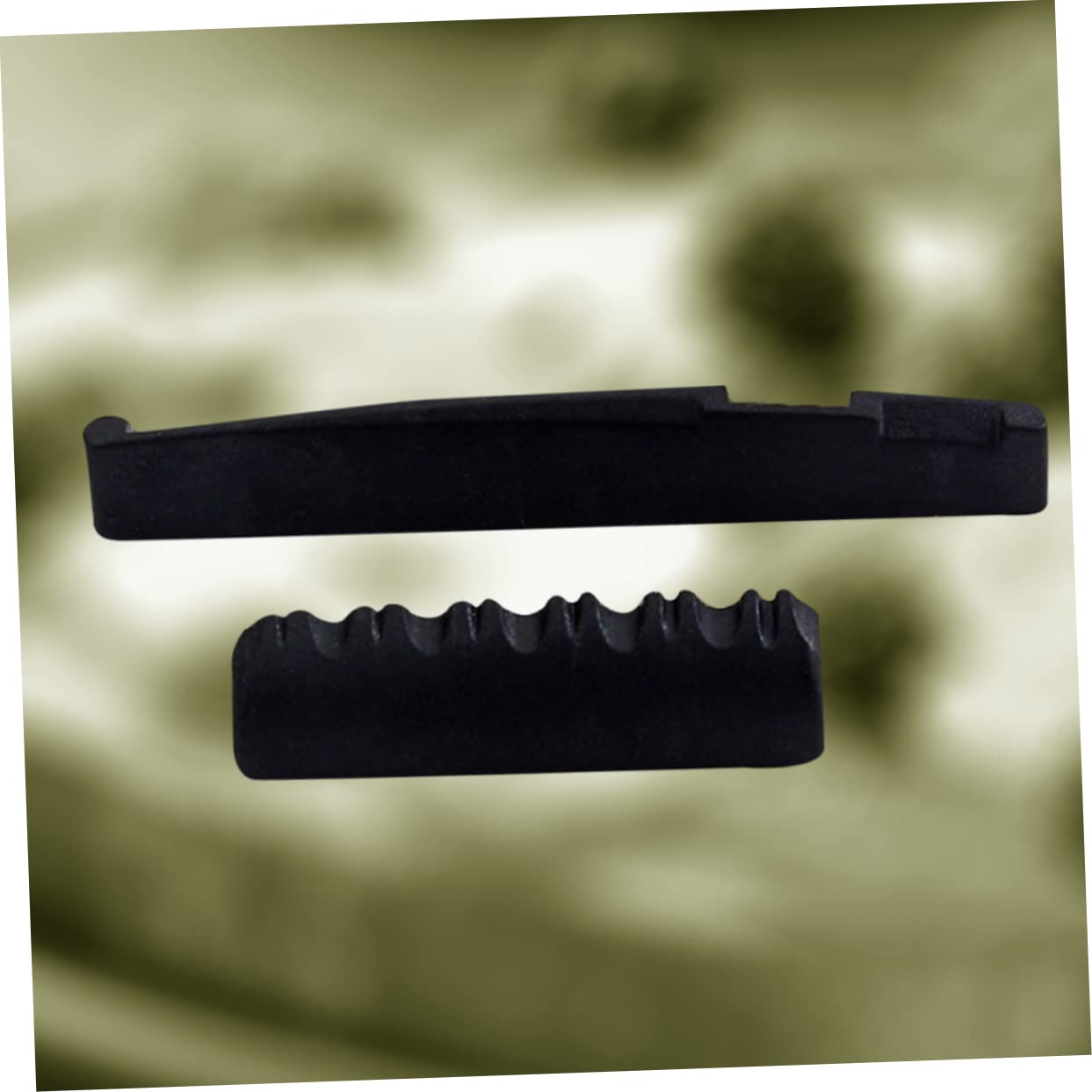 VICASKY Bone Saddle and Nut Kit Upper and Lower Pillows for Acoustic Guitar Black Guitar Nut Replacement Enhance Sound Quality Gl703