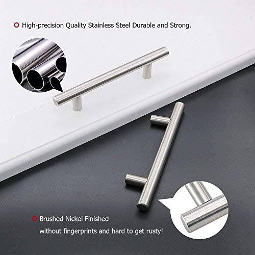 Image of homdiy Kitchen Cabinet Pulls Cabinet Hardware -HD201BSS 1Pack 3-1 /2in(90mm) Hole Centers Bathroom Cabinet Handles