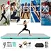 TUMBLOX Air Gymnastics Mat Inflatable & Tumbling Mat – 4/8 Inches Thick with Electric Pump + Free Foot Pump – Ideal for Home, Gym, Water, and Beach Use (light green, 10ft*3.3ft*4in(3 * 1 * 0.1m))
