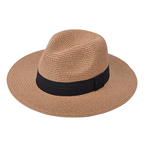 HNVAVQ Cappello Fedora Unisex a Tesa Corta in Pelle Cappello Trilby Cappello da Spiaggia Traspirante Cappello Panama Autunno Inverno