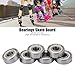 HERCHR 608 2RS Ball Bearings, 8PCS Bearing Steel Double Sealed Miniature Deep Groove for Furniture Wheel, Skateboards, Inline Skates, Scooters (7mm x 22mm x 9mm)