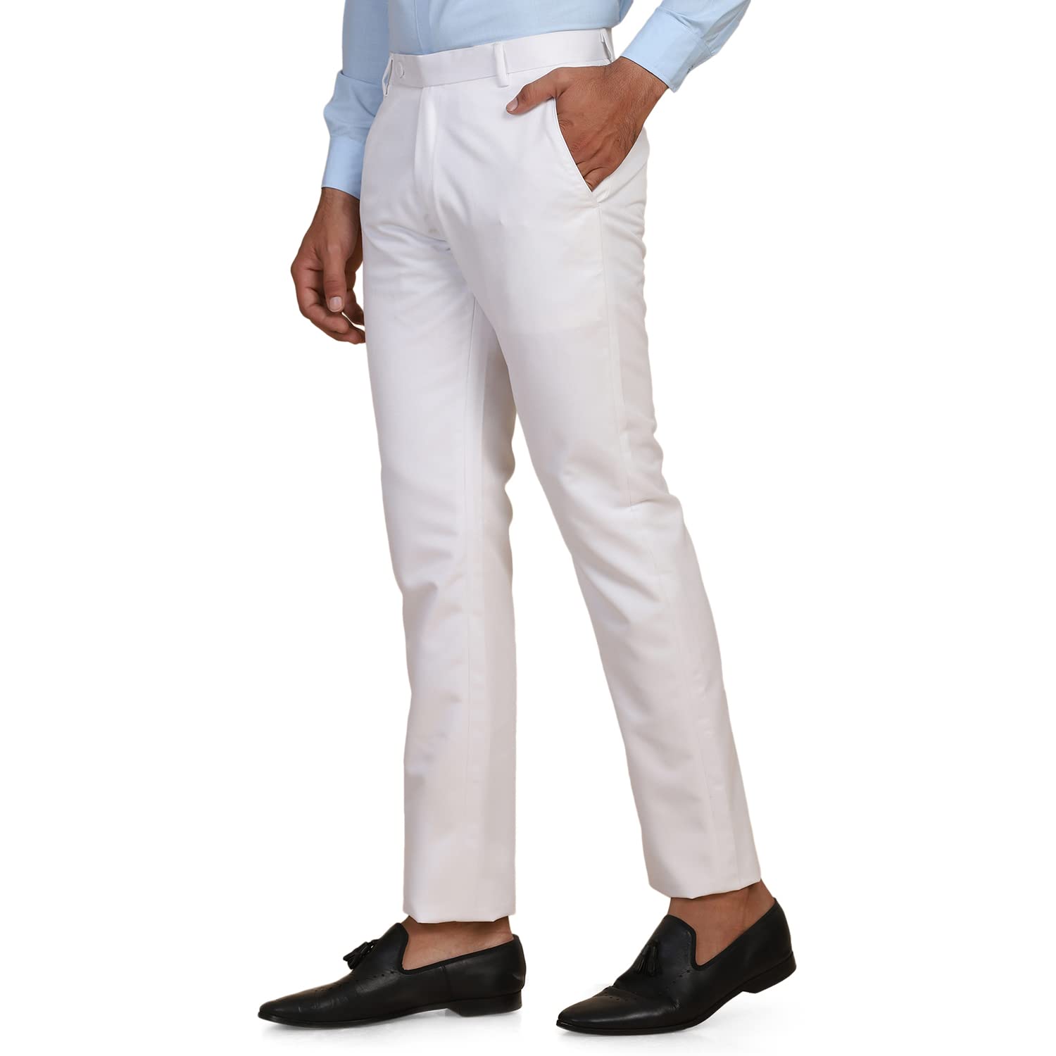 tahvo Men's Slim Fit Linen Tailored Trousers-picture-22