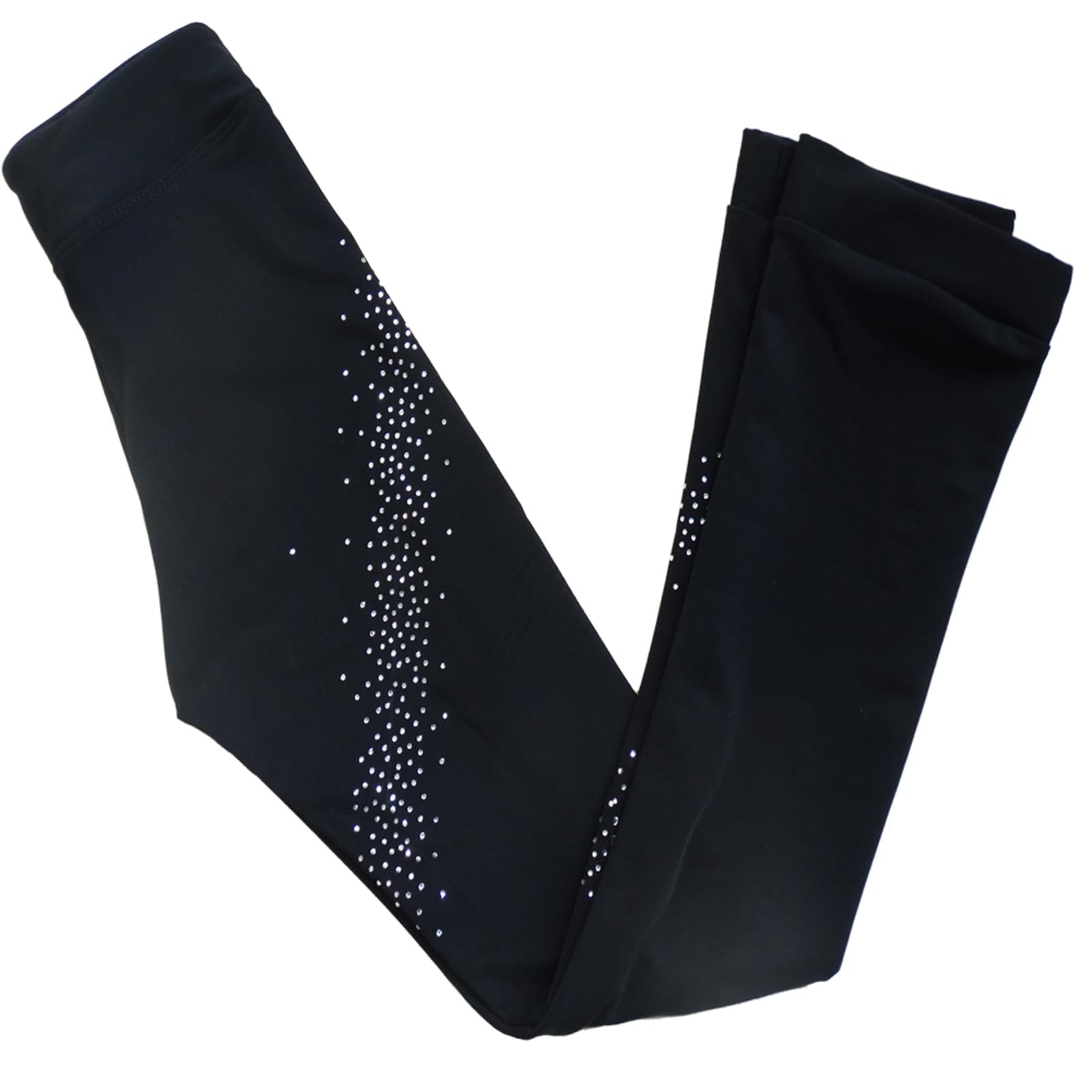 Pantalons Longs D'entraînement De Patinage Artistique pour Femmes et Filles, Collants Chauds De Qualité Supérieure, Pantalons À Strass, Leggings De Patinage pour Enfants,Noir,4 Years