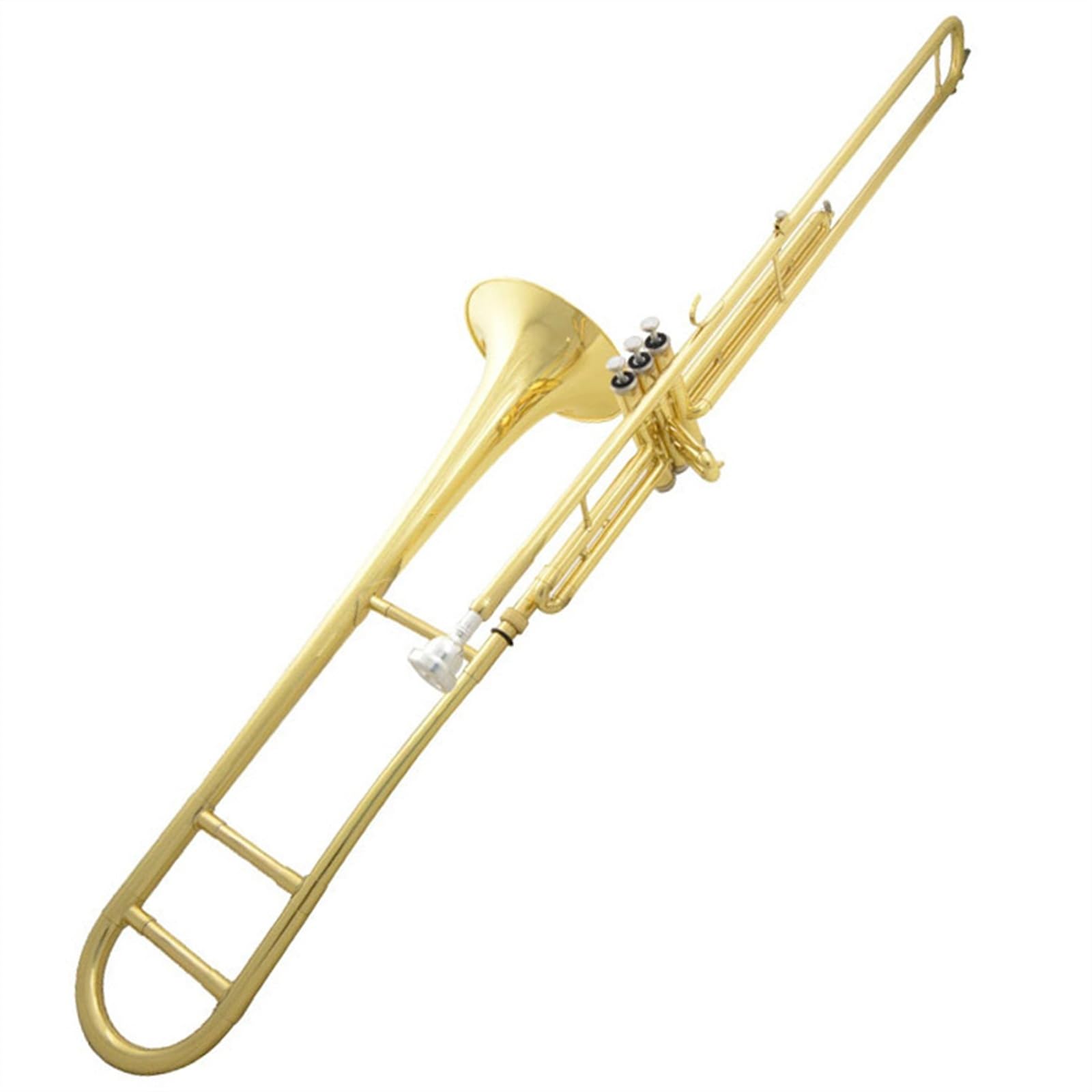Trombone Ténor Si Bémol En Laiton Laqué Or Trombone À Piston À Trois Touches Avec Boîte De Rangement Et Accessoires Kit de Trombone