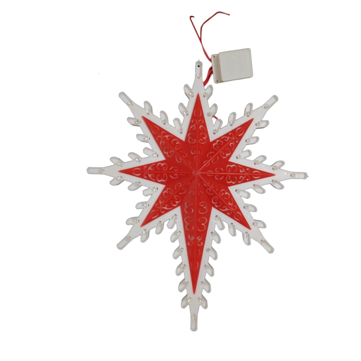 XILLIONChristmas LED Star Light, 83LED Multi Color Red and White