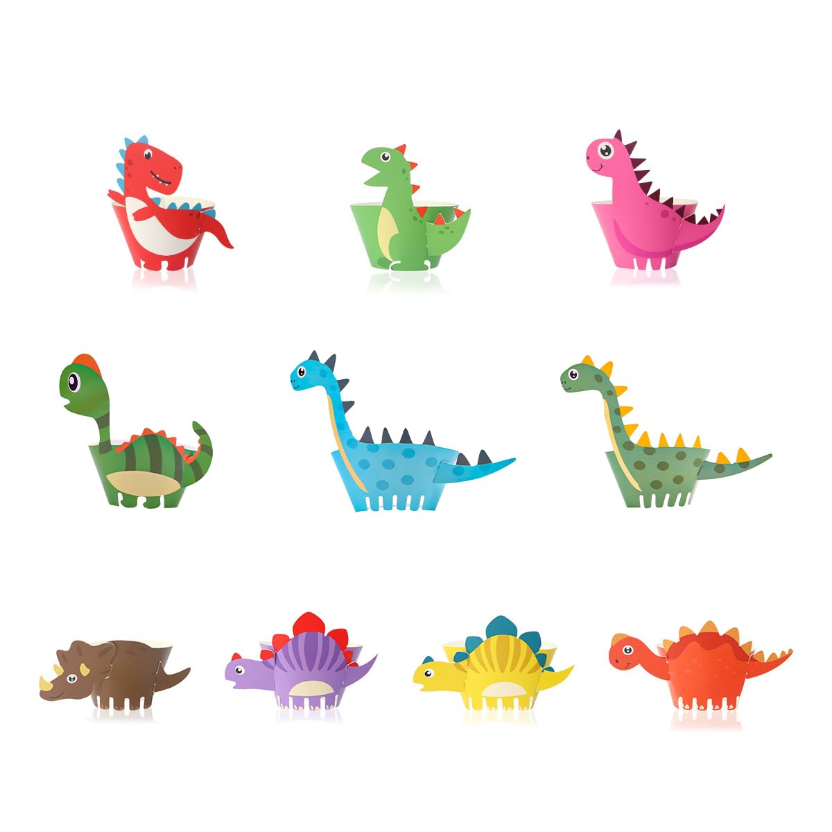 Tiardey 20PCS Dinosaur Cupcake Toppers Creative Cake Cupcake Surround Decoration for Children's Birthday Cake Party Cake -10 Style