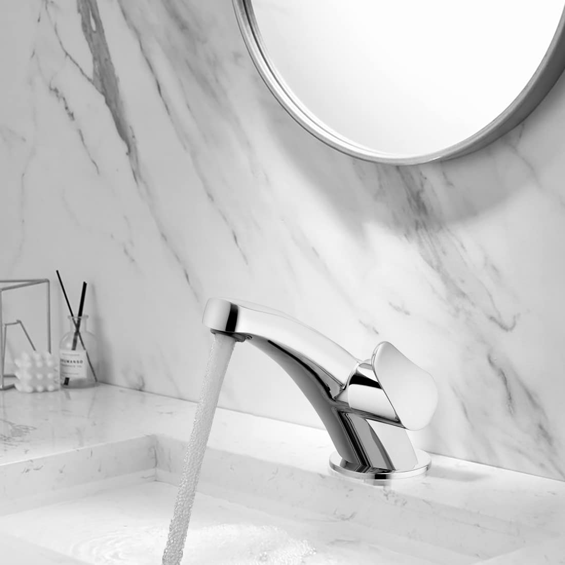 Brass Swan Neck Faucet - Chrome Finish -4