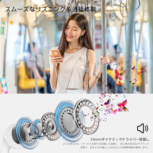 Znines タイプC有線イヤホン