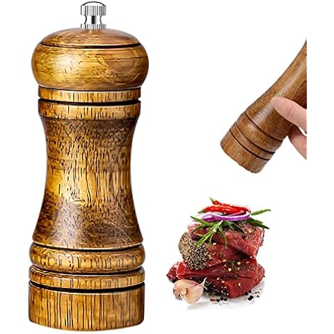 Molinillo de pimienta manual de madera ajustable con molinillo de café de cerámica regulable Cover
