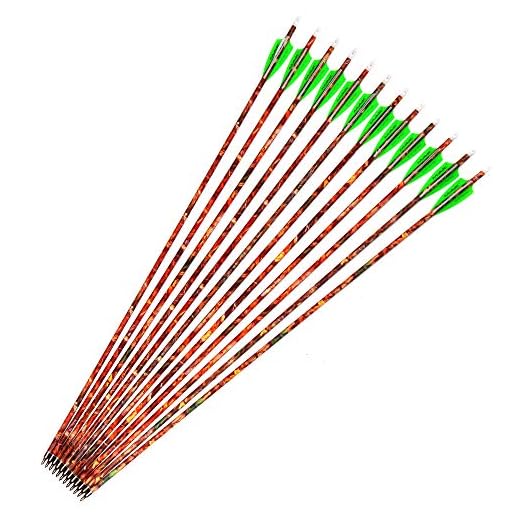 ANTSIR 30Inch Carbon Arrow Camo Shaft Spine 500 OD 7.8mm with Replaceable Arrowhead for Recurve Bow Hunting Targeting Practice