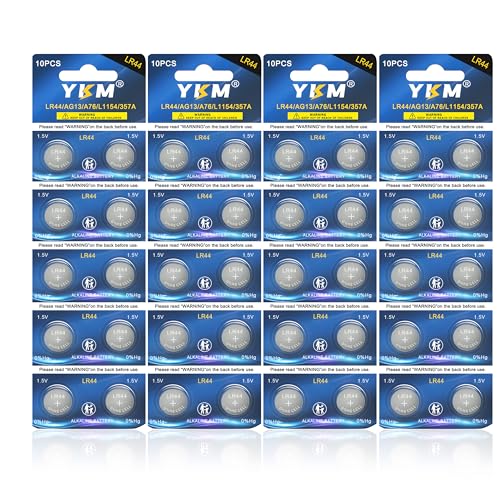 YKM 40 Pack LR44 Batteries AG13 L1154f A76 357/303...