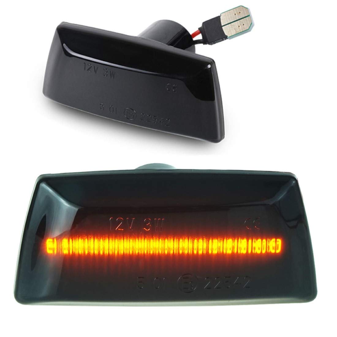 DoLED Intermitente lateral LED tintado negro/cristal ahumado compatible con Adam Astra H J GTC Corsa D E