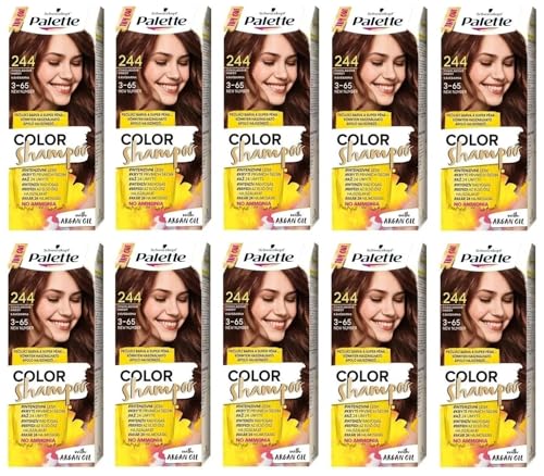 Lot de 10 shampoings Palette Color 3-65 nuance café