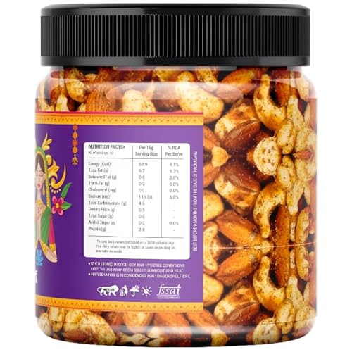 Image of LILA DRY FRUITS Roasted Kaju Badam Mix 100 grams Salted Cashew Almond Mixed Pack Ideal for Snacking, Munching, Partying Flavoured Cashews Almonds Healthy Snacks Perfect for Giftings