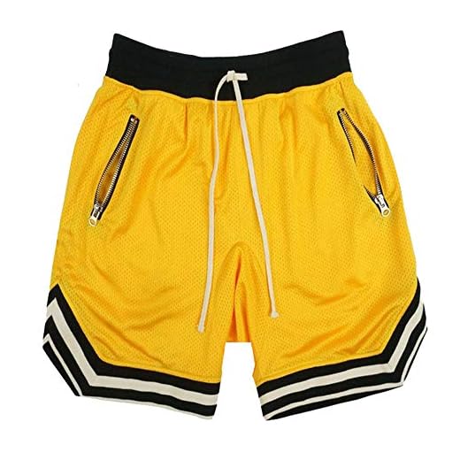 Rela Bota Men's Workout Training Shorts Active Running Athletic Sweatpants Joggers with Zipper Pocket Yellow XL